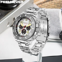 FeelNever Fashion High-end Luxury Man Watch Professional 500M Waterproof Chronograph Quartz Men's Watches Date Stainless Clocks