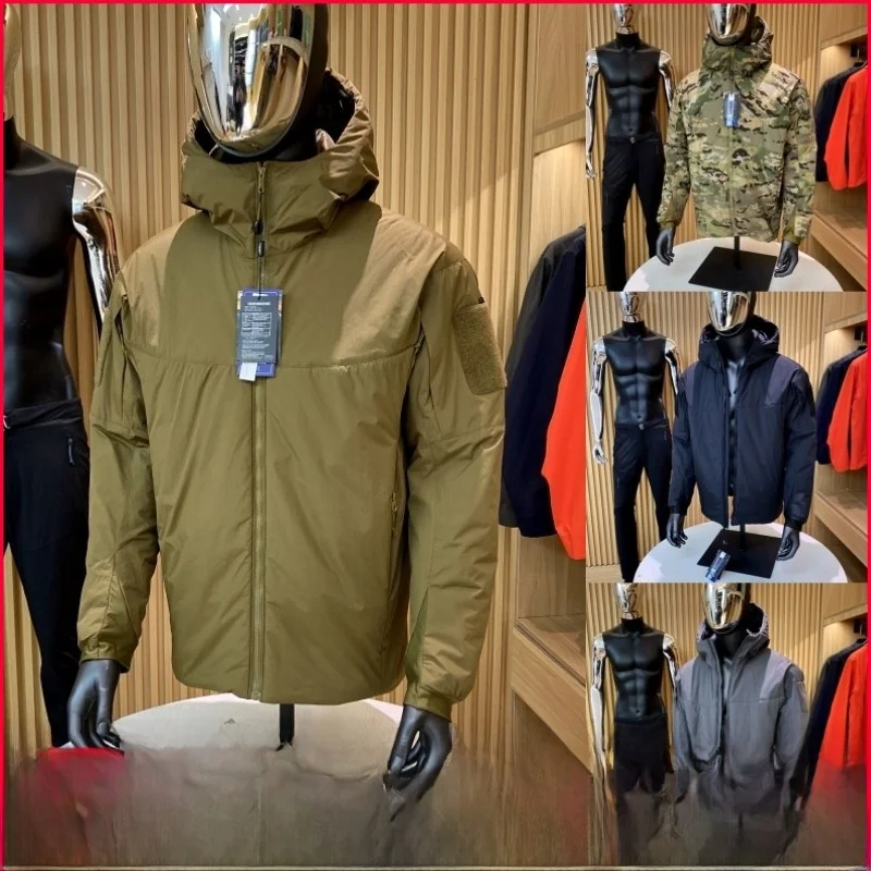 

Winter Men's Lightweight Thiened Warm Cotton Jaet Outdoor Fly Bird Strong Goods Stand Fit Casual Long Sve Hooded