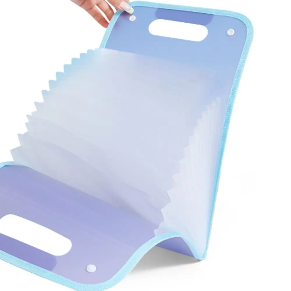 Vertical Accordion Zipper Bag 13 Pockets Large Capacity A4 File Folder Waterproof Classified Storage Test Paper Storage Bag