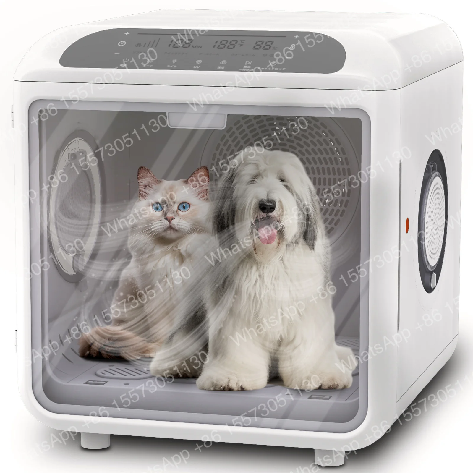 72L Adjust Speed Temperature Timer Pet Dryer Low Noise Automatic Cat Blower Drying Machine Professional Dog Pet Hair Dryer Box