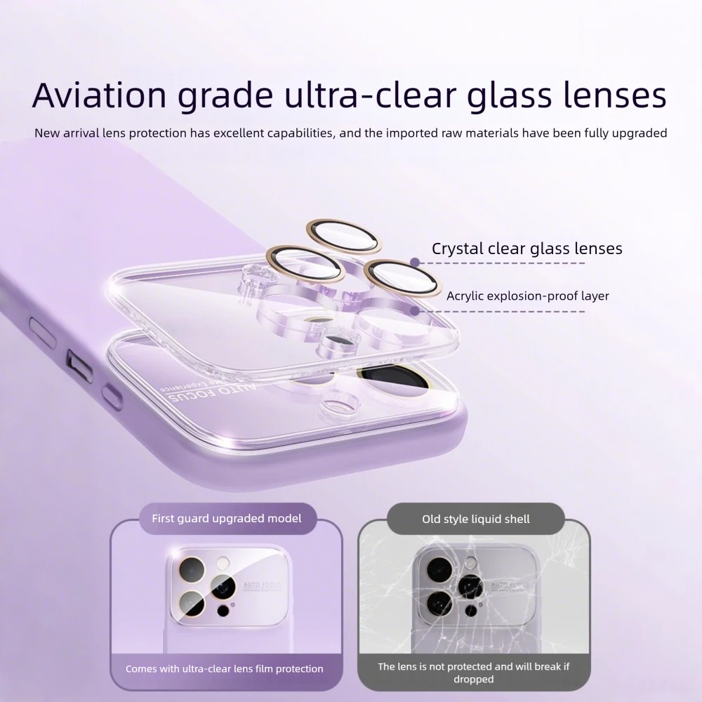 Чехол для телефона DIVI, жидкий силиконовый чехол для Apple iPhone 15, 16, 14, 13 Pro Max, защитный чехол для объектива, силиконовый мягкий чехол, противоударный