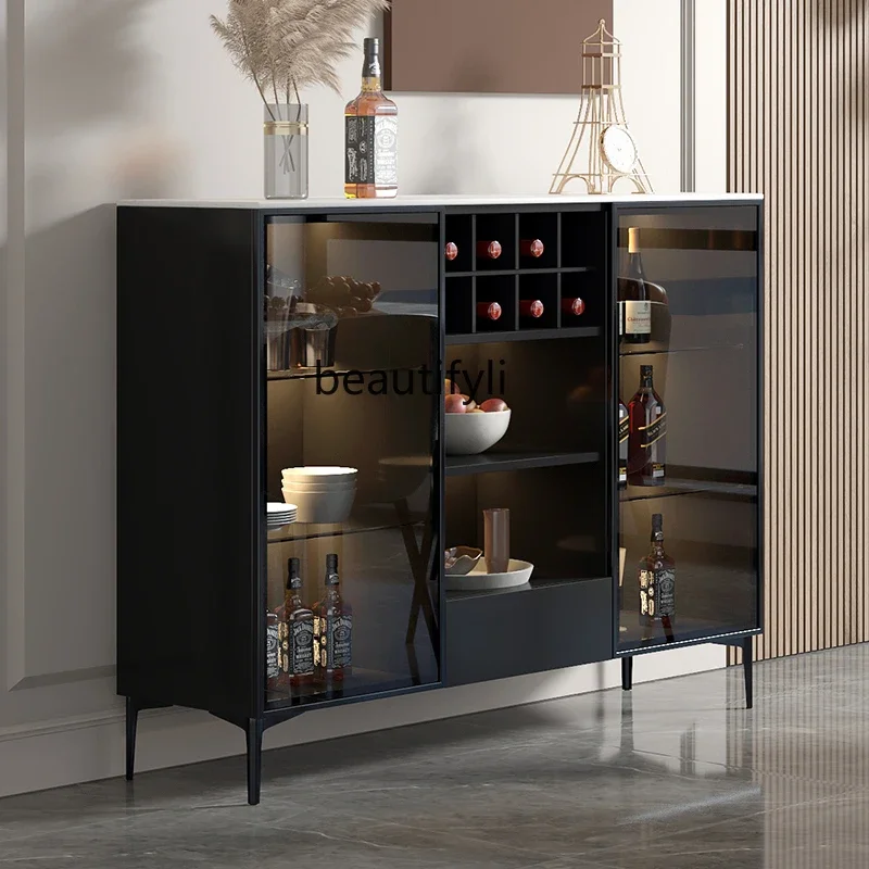 

Light Luxury Minimalist Wine Cabinet Modern Sideboard Cabinet Home Living Room Wall Glass Locker Small Display Cabinet