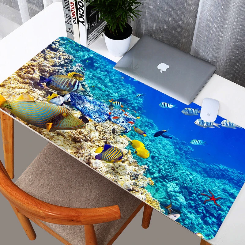 

Mouse Pad Tropical Fish Ocean Scenery Gaming Mousepad Extended Mousepad Desk Keyboard Mat Size Carpet Carpet Home MousePad