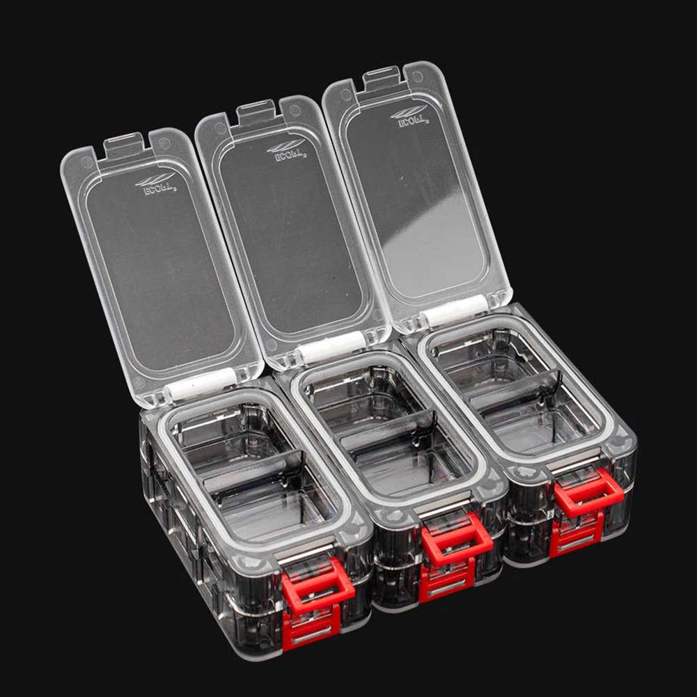 Fishing Tackle Box Expandable Fishing Tackle Box Double Side Fishing Hook Storage Container Clear Top Fishing Lure Storage Box