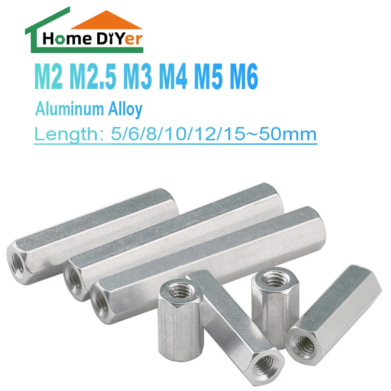 

5PCS M2 M2.5 M3 M4 M5 M6 Aluminum Hex Motherboard Standoff Board Rack Stud Spacing Screw Female PCB Pillars Bolt Spacer