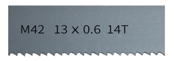 M42 bimetaal 1/2" bandzaagblad voor houtbewerking. 1140-2930 mm * 13 mm * 0,6 mm, met 6-14tpi bandzaagblad, ondersteuning voor maatwerk.