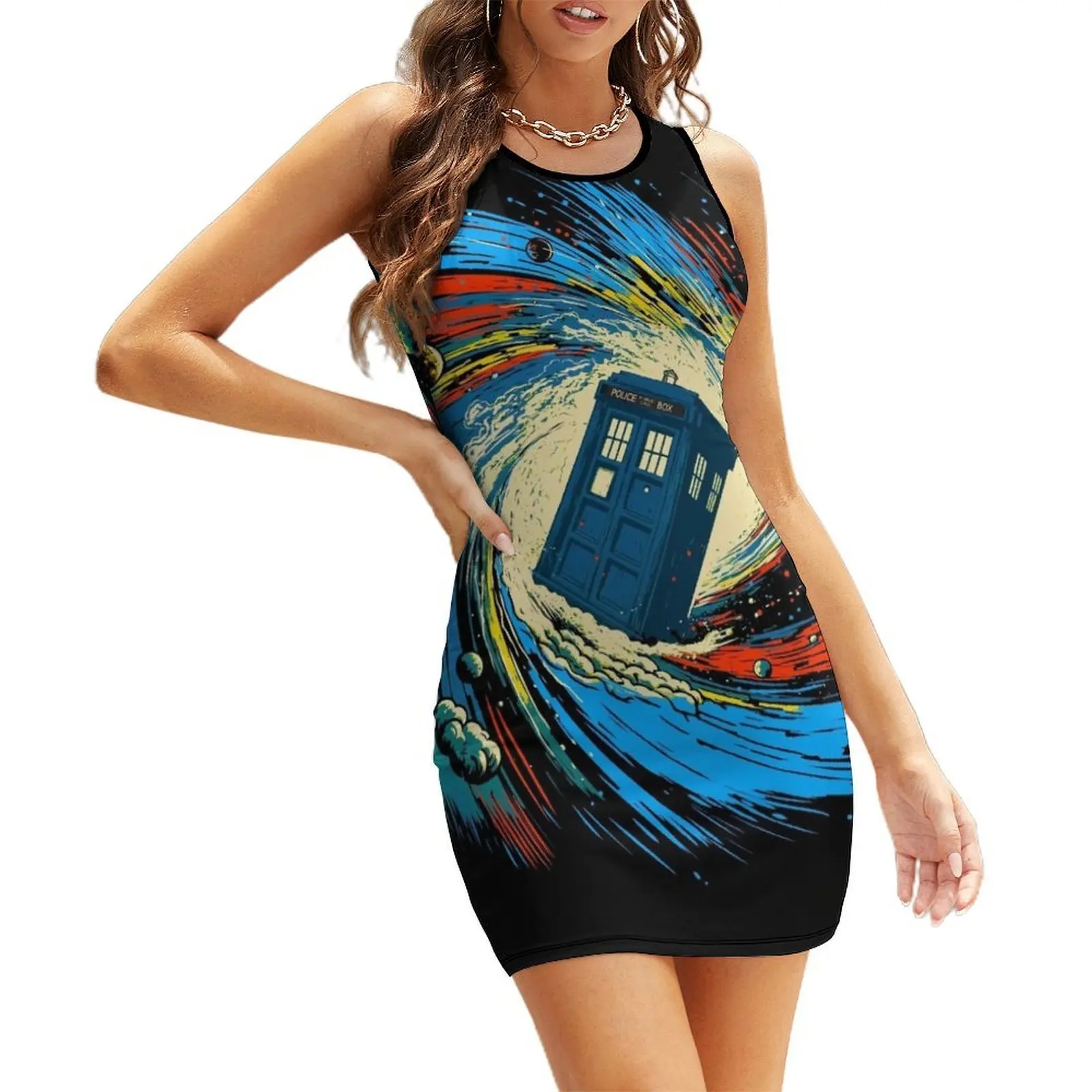 

Space and time vortex Sleeveless Sundress women formal occasion dresses elegant dresses for women Clothing female