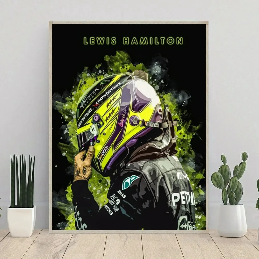 Racing Driver Diamond Painting, Full Drill Watercolor Helmet Car Art, DIY Man Cave Wall Decor, Aesthetic Sports Room Poster Gift