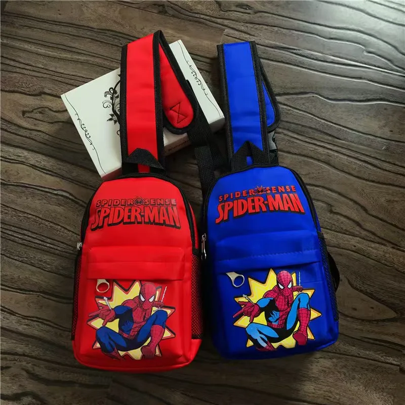 Marvel Spider-Man mochila de viagem infantil, Capitão América, criativa, personalizada, casual, mensageiro, bolsa de peito para meninos, atacado