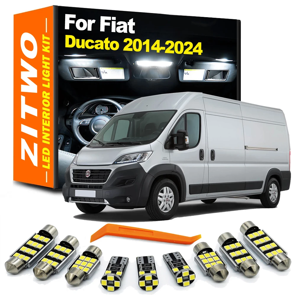 

ZITWO 10Pcs Car Bulb Accessories LED Interior Dome Reading Map Light Kit For Fiat Ducato 2014- 2019 2020 2021 2022 2023 2024