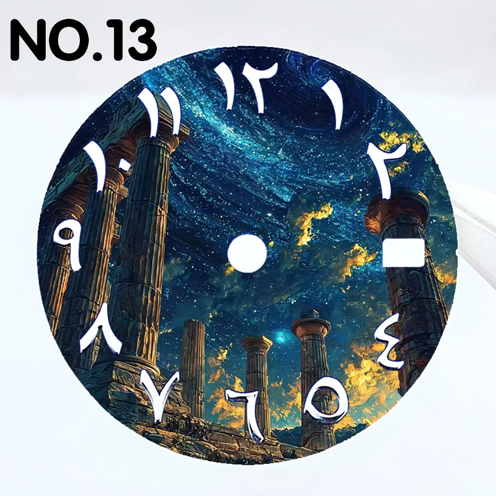 28.5 مللي متر الطلب NH35 ساعة الطلب تقويم واحد الاتصال الهاتفي العربية يناسب NH35/NH36 ساعة يد تعمل بالحركة أجزاء استبدال أجزاء بطلب مخصص