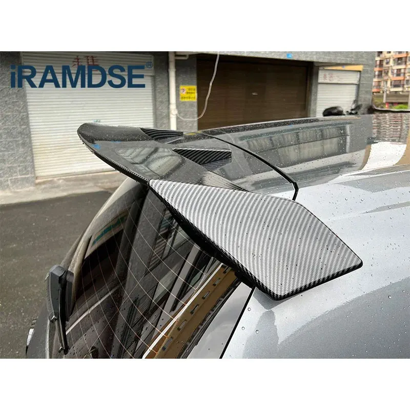 Black Spoiler for MG HS Tail Fin Morris Garages 2018-2022 Car Roof Wing Type TE Carbon Surface Accessories