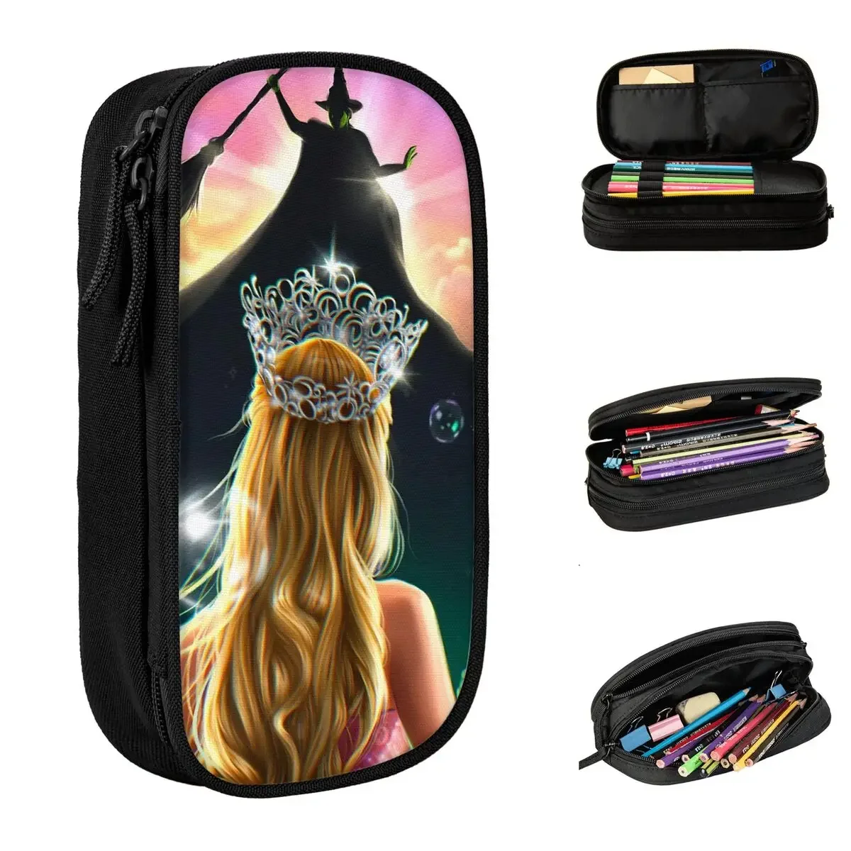 Wicked For Good 2 Fantasy Movie Pencil Cases Musical Film Pen Box Bags Student Big Capacity School Supplies Gifts Pencilcases