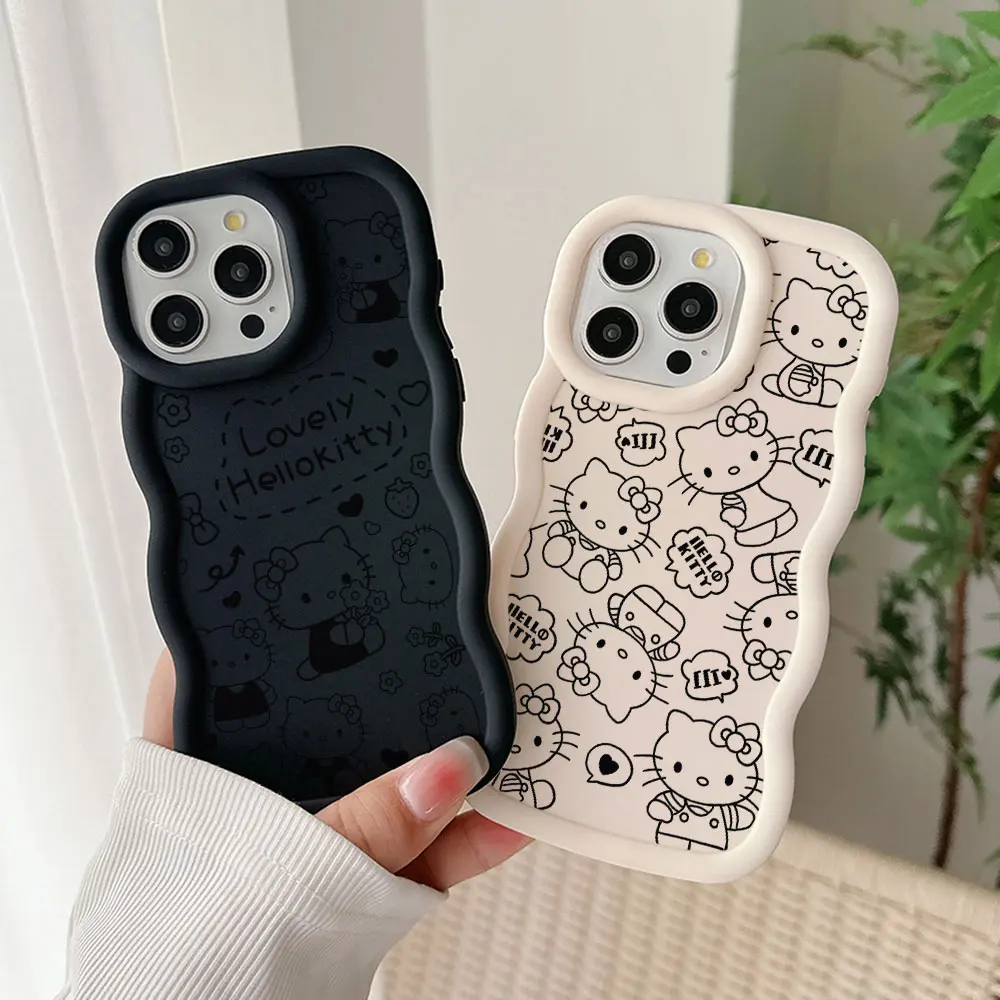 Cute Funny Cartoon Hellos Kittys Case For OPPO Reno 2 4 5 6 7 7Z 8 8T 10 11 Z Pro 4G 5G Candy Color Soft TPU Back Cover