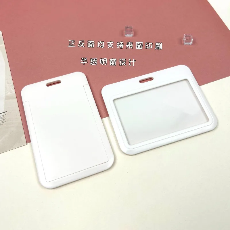 Black White Student School Card Cover Anti‑Loss ID Card Protector Backpack Small Pendant Card Holder