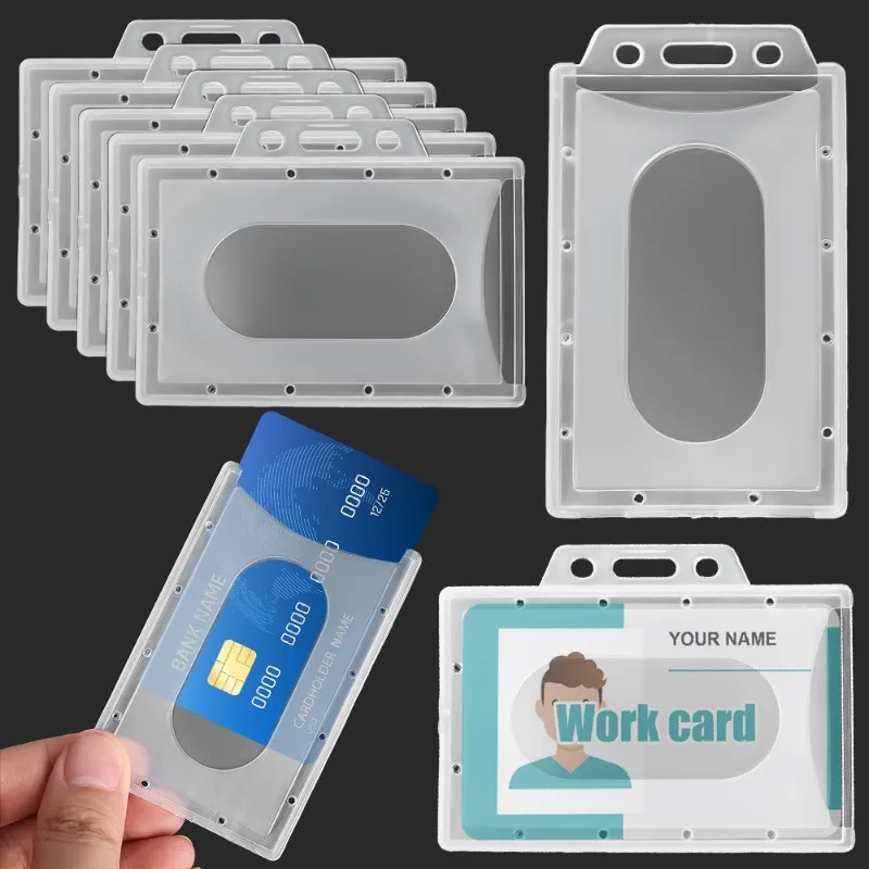 Multi-use Hard Acrylic Plastic Work Card Holders Protector Cover For Bus Cards ID Cards Waterproof Anti Dust Transparent Case