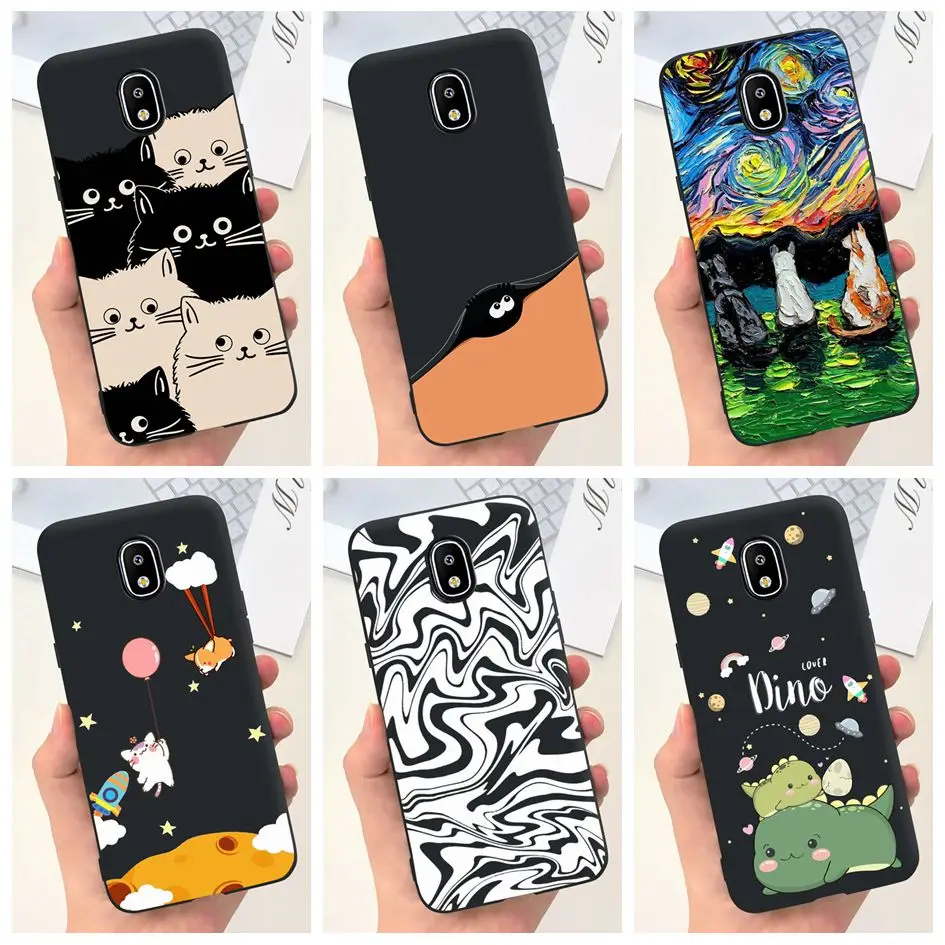 For Samsung Galaxy J7 J5 J3 2017 Case Cover Cute Cat Dinosaur Slim TPU Cover For Samsung SM-J330F J530F J730F J7 Pro 2017 Bumper