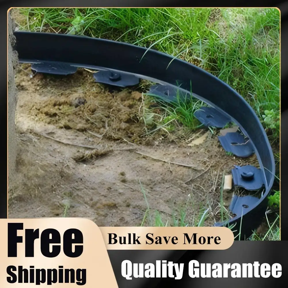 10M Garden Edging Borders with 30 Spikes No Dig Garden Border Edging Landscape Edging Border Kit for Garden Flower Beds Pavement