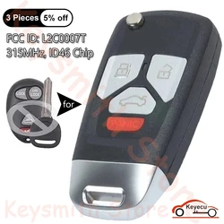 KEYECU ulepszony pilot z kluczykiem samochodowym 4 przyciski 315MHz ID46 dla Buick Chevrolet PONTIAC HUMMER H3 FCC ID: L2C0007T 10335582-88