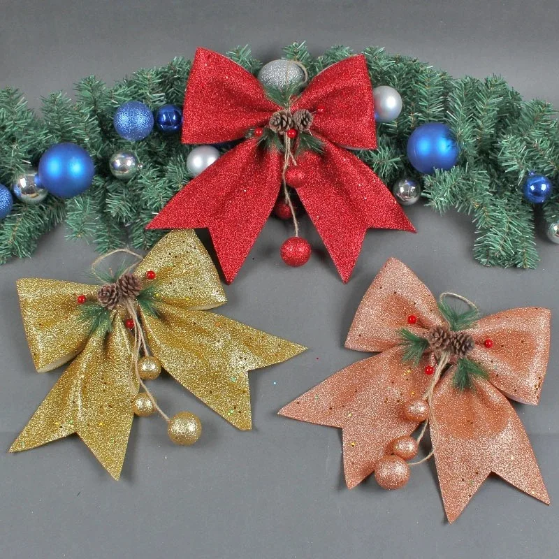 

Xmas Tree Hanging Bow Decoration:Suitable for Christmas Party,Home Room Decor,New Year 2025 Gifts,Navidad Ornaments DIY Supplies