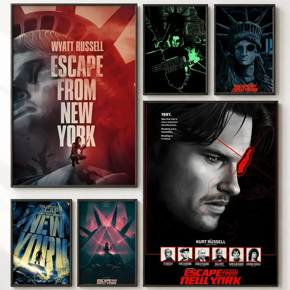 Escape from New York Retro Sci-Fi Cult Movie Poster Vintage Retro Anime Poster Stickers Peel and Stick Wall Art Home Decor
