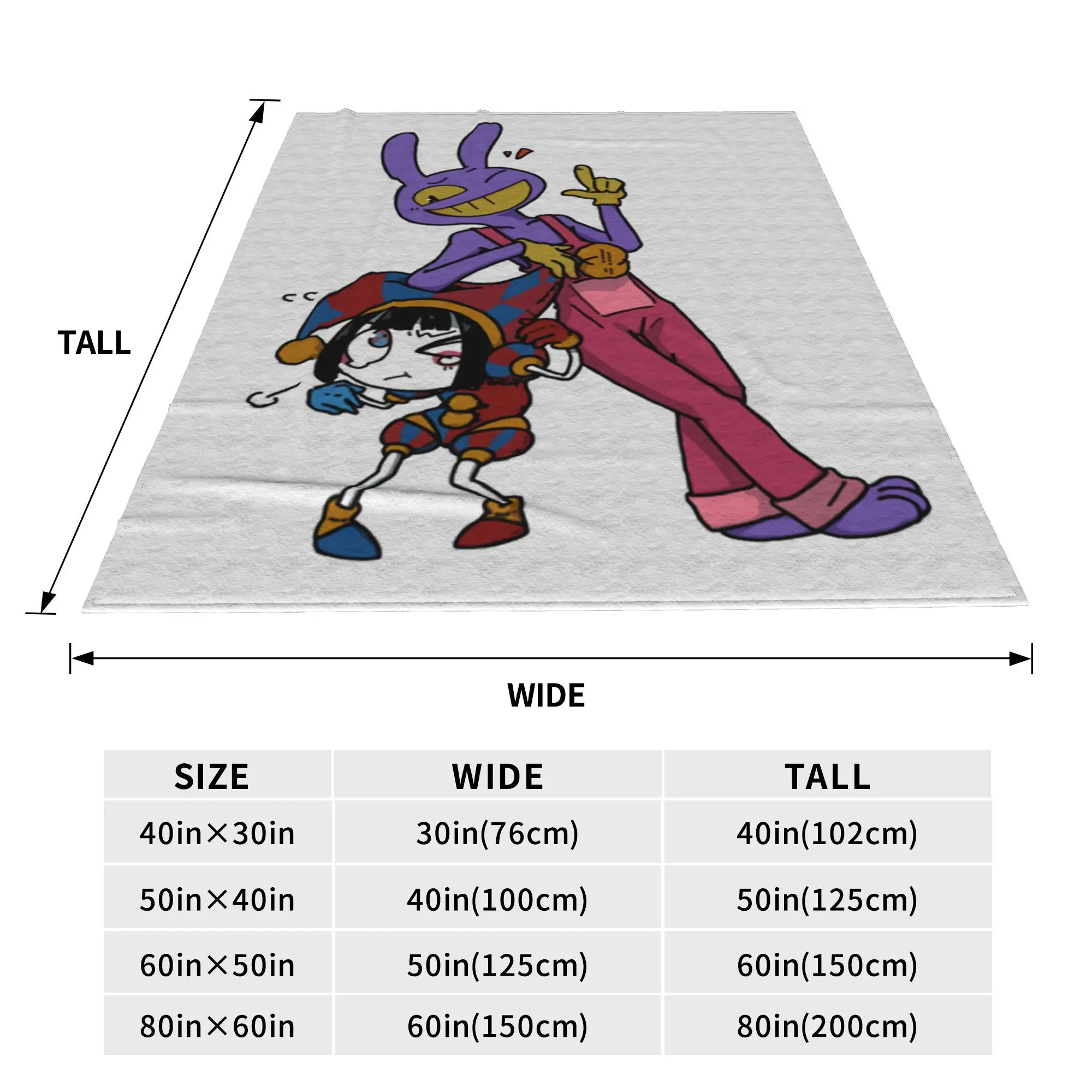 Flannel Throw Blanket the amazing digital circus pow jax Warm Plush Blankets Soft  Bedspread for Bed Living room Home Sofa