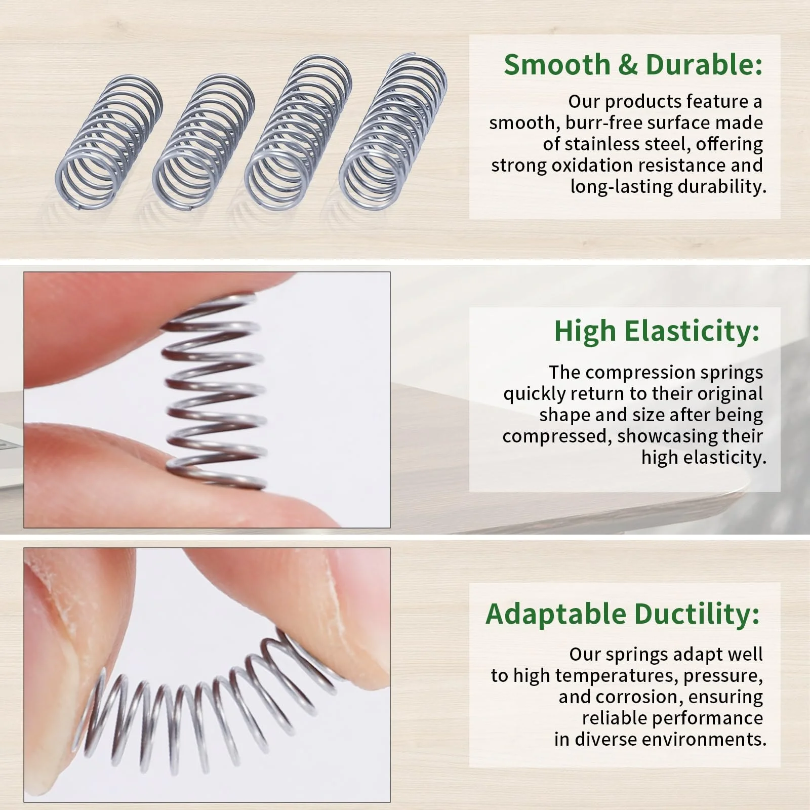 300PCS Compression Springs Assortment Kit 23 Sizes Small Spring 304 Stainless Steel Mechanical Mini Springs for DIY Repair