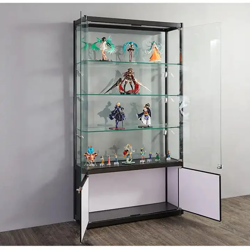 custom.Commercial Dust and Theft Prevention Glass Showcase Retail Shop Lighted Display Display Cabinet