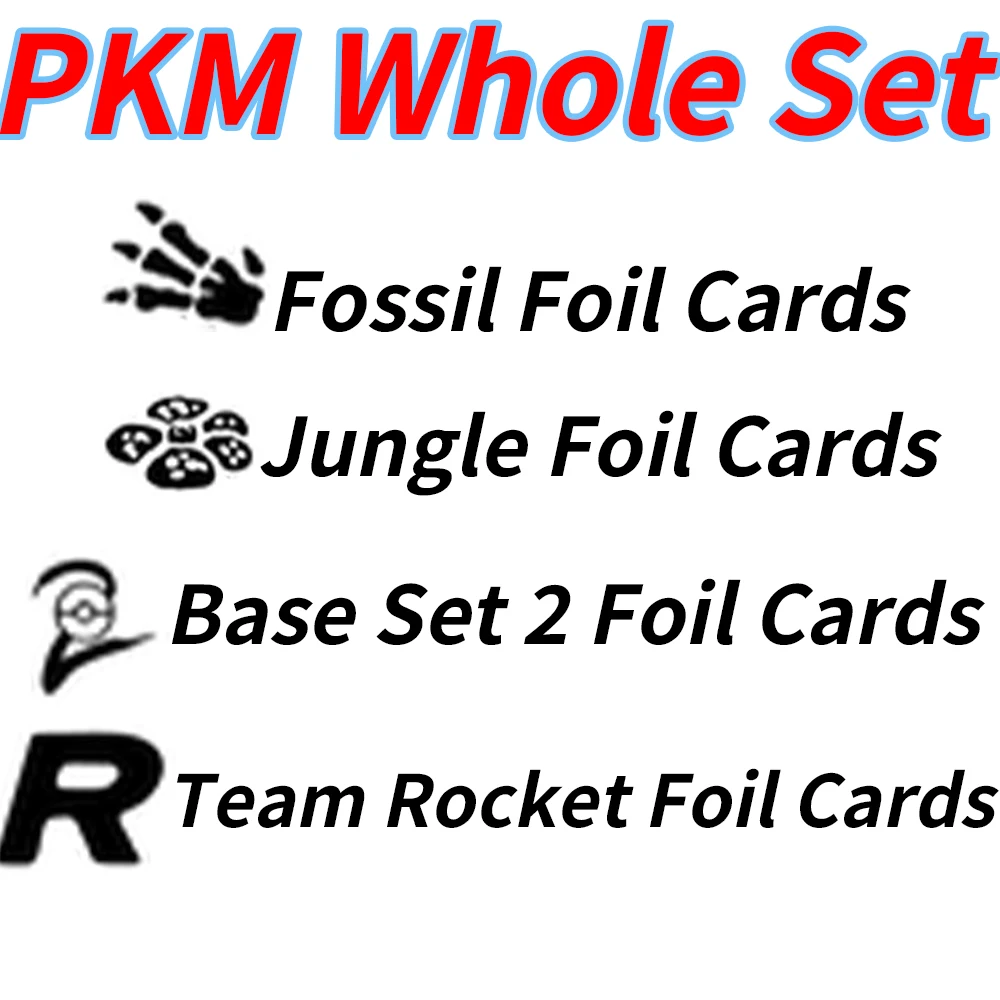 pkm-ensemble-complet-base-set-base-set2-jungle-fossil-team-rocket-diy-foil-proxy-game-rare-cartes-ptcg-charizard-snorlax-dark-charizard