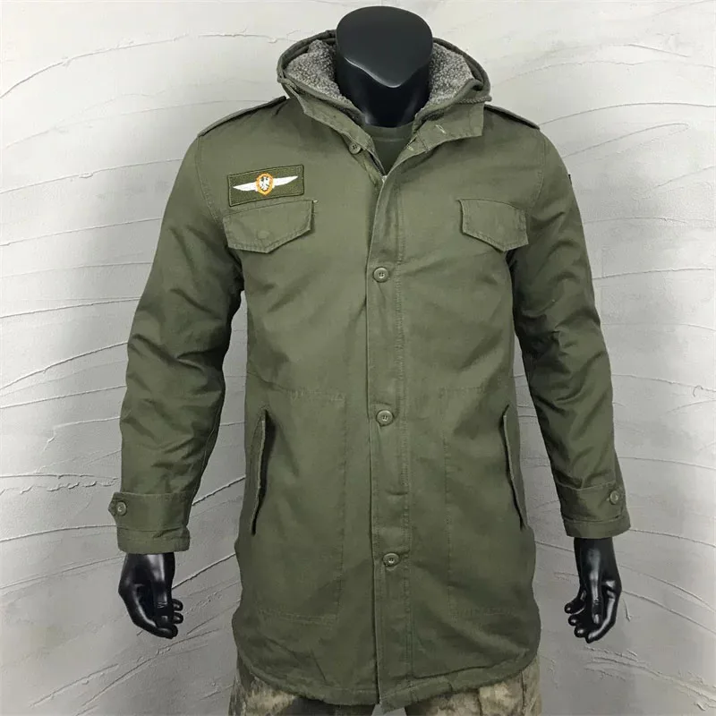 Camel Fleece Trench Coat With Detachable Inner Lining, Autumn And Winter Mid Length, Thick Hooded Military Coat