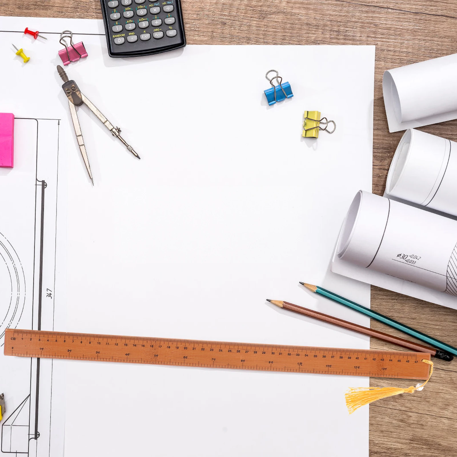 

Bamboo Engraved Measuring Ruler Durable Non-Deformable Teaching Stick Straight Wood Rulers for Students Drawing Kids