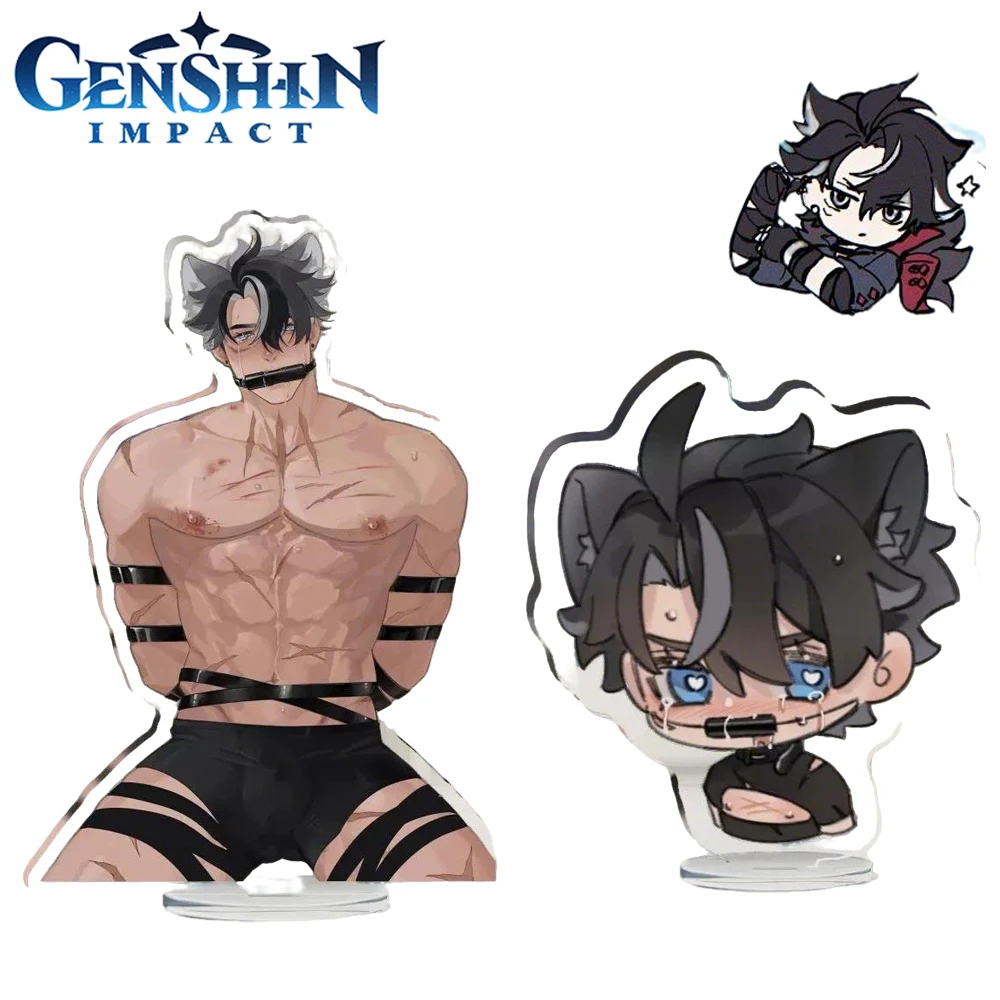 

Game Genshin Impact Wriothesley Cosplay Acrylic Stand Cartoon Q Version Character Standing Plates Desk Decoration Ornament