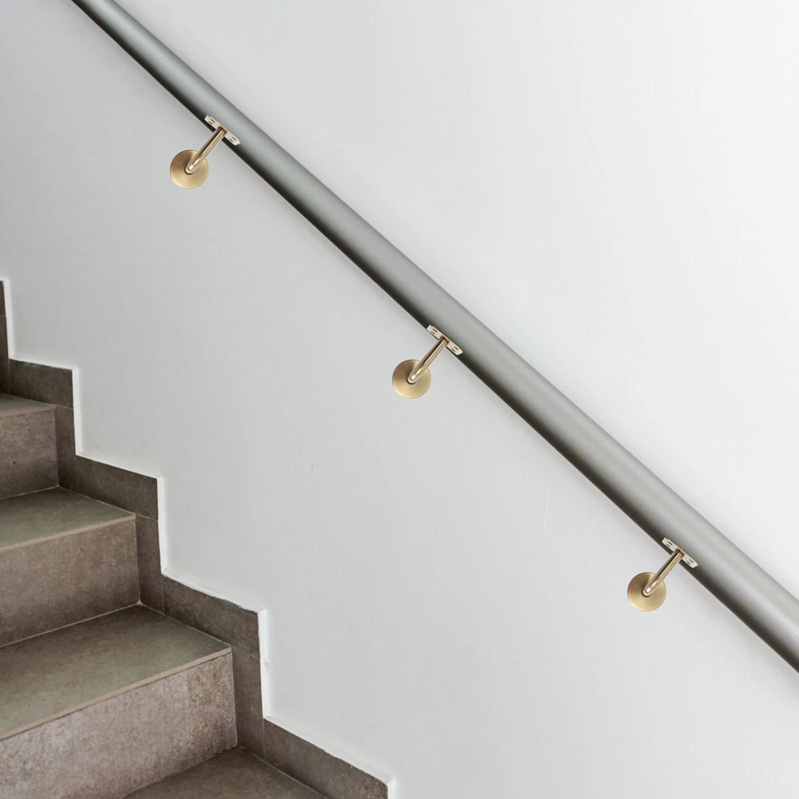 

2pcs Staircase Handrail Bracket Heavy Duty Wall Mount Banister Support 60x60mm Practical Construction Tools