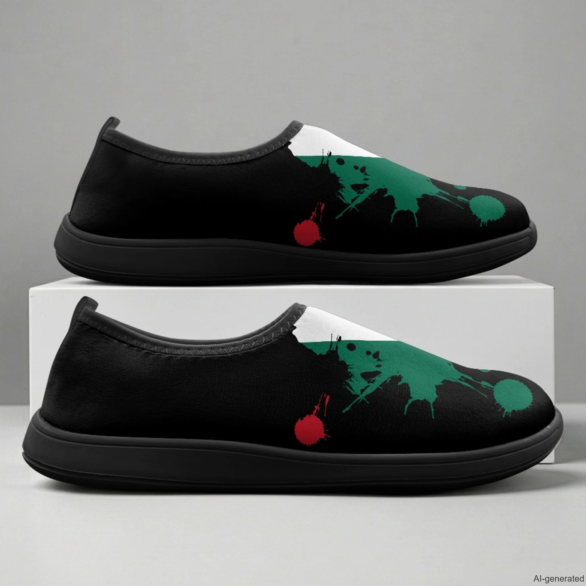 XIXIRIMIDO Slip-on Wide-toed Shoes Men's Breathable Mesh Shoes Mexican Flag Print Womens Fashion Sneakers Walking Shoes 36-46
