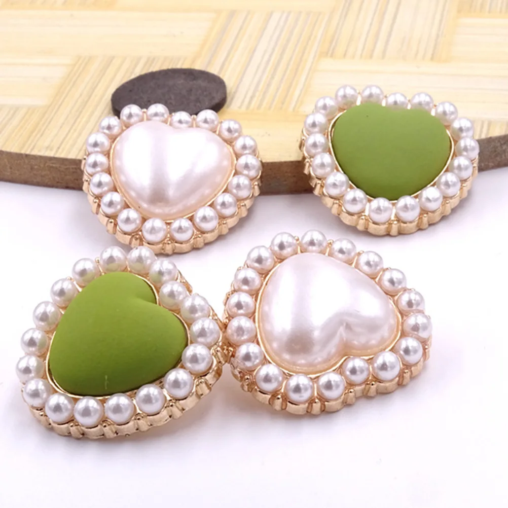 

10Pcs Pearl Buttons Heart Shaped Creative Handcraft Tools for Clothing Jackets Hats Jeans Tshirts Windbreakers Backpacks