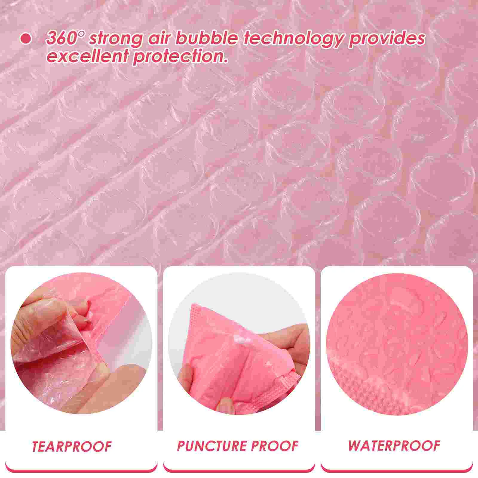 NUOBESTY 50 stuks schokbestendige gewatteerde bubble-enveloppen bubble mailers waterdichte bubble verpakking envelop (roze, 15x11cm)