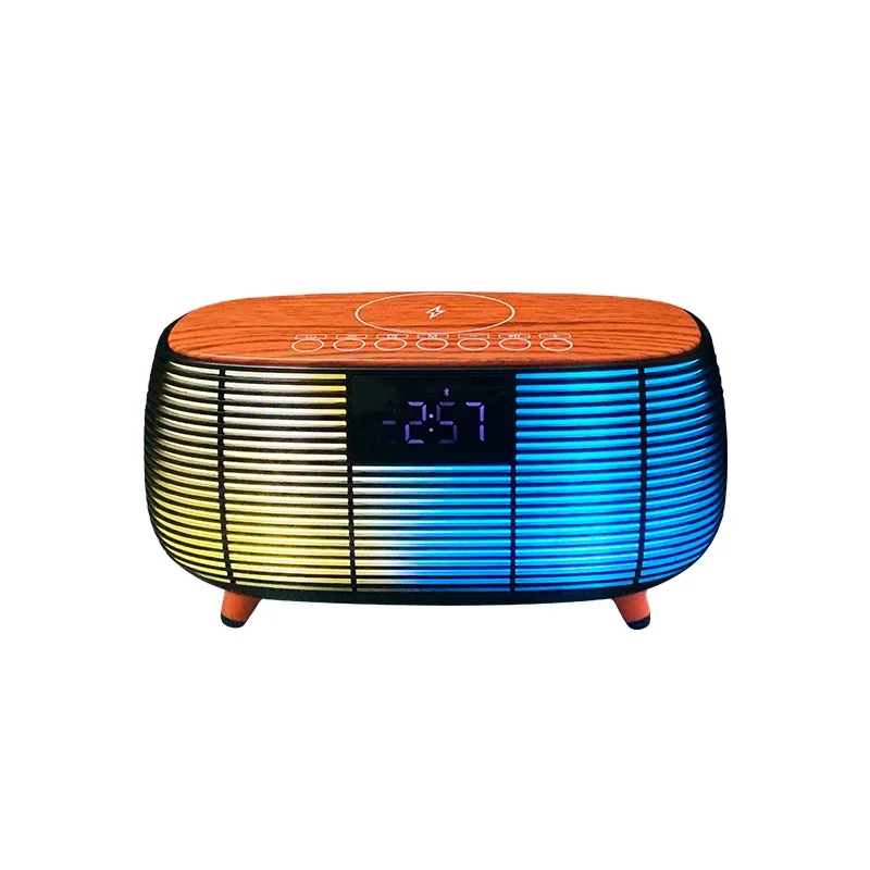 Wireless Speaker with RGB Colorful LED Light  Charger Magsafe 2400mAh Support Battery