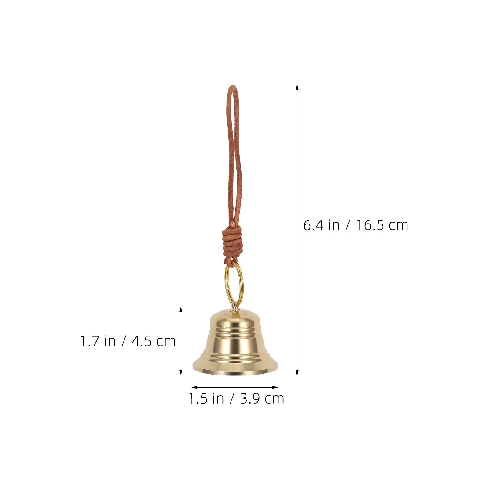 Brass Hanging Bell Vintage Decorative Door Knob Chime Rustic Metal Doorbell Ornament for Home Garden Brass Bell - view 3