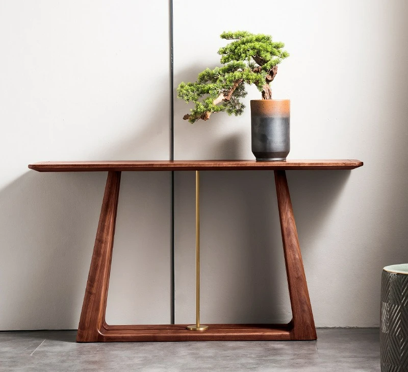 

Customizable North American black walnut far back entrance wall narrow table