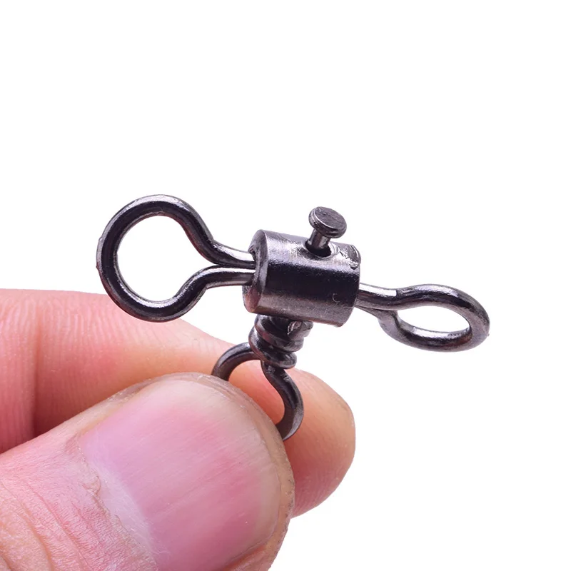 10Pcs/lot Stainless Steel Cross Line Rolling Fishing Swivel 3 Way Fishing Line Connector Swivel 12mm/14mm/16mm/19mm/24mm