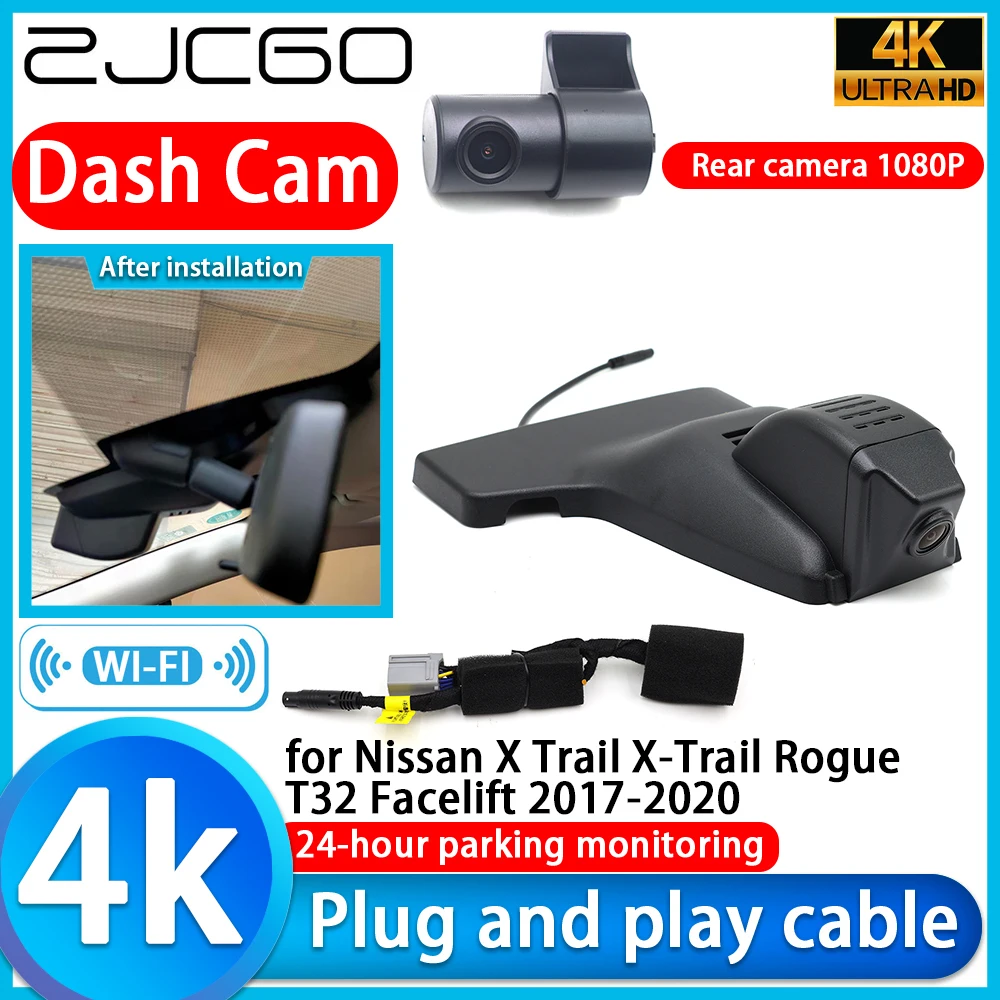 Cámara para Auto 4K DVR, para Nissan X-Trail Rogue T32 Facelift 2017-2020, Lente Sony 2160P, Grabación de Video 24h