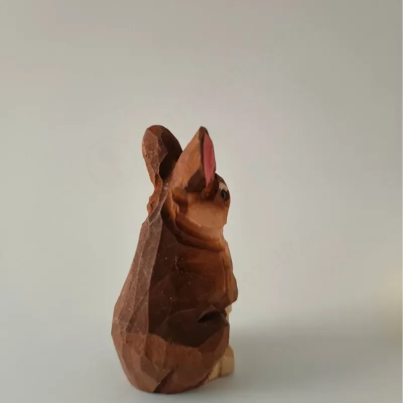Wood Carving Handicrafts Small Animals Lucky Cat Dog Squirrel Bear Wild Boar Ornament Pendant Cute Jewelry