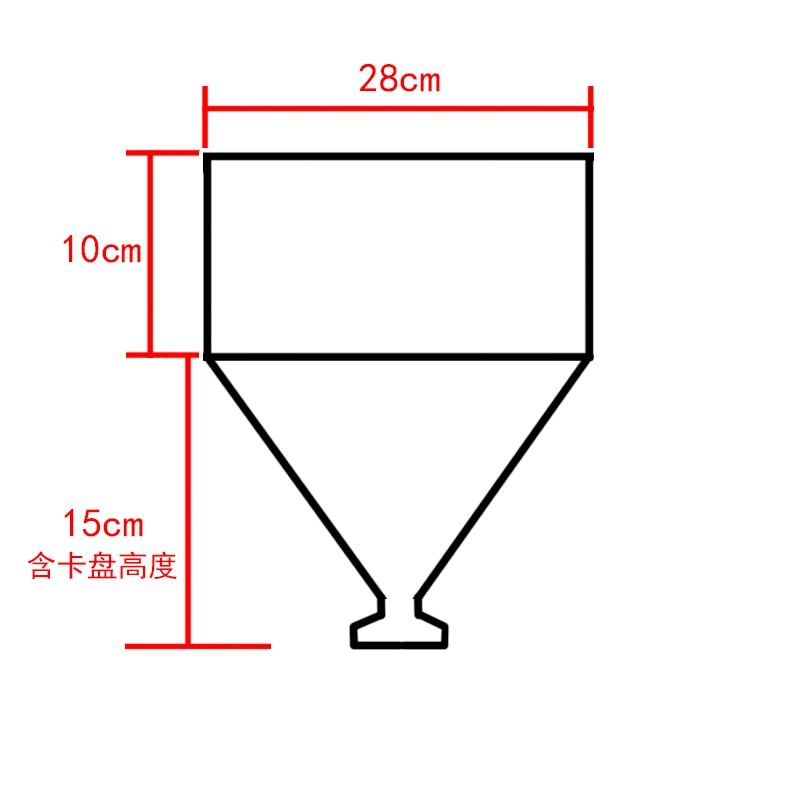 Large Diameter Stainless Steel Funnel with Shelf Feeding Hopper Control Switch Quantitative Ball Valve