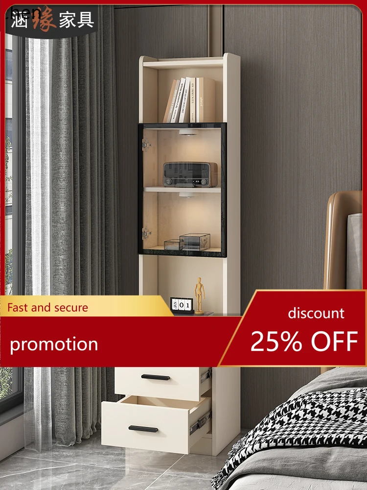 YFY Stone Plate Bedside Table Storage High Cabinet Small Bedside Cabinet Heightened Shelf Floor Bookshelf