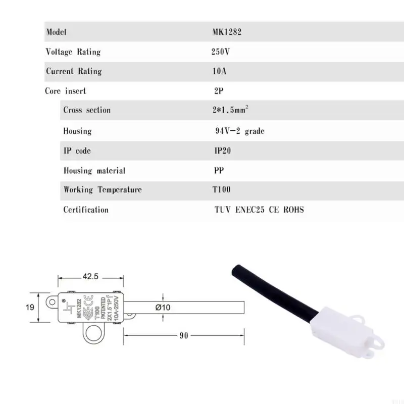 W91B Plastik Eksternal Box Cable Connector 2 Way MK1282 Putih