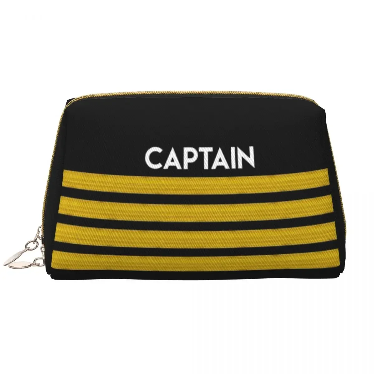Bolsa de aseo de viaje con charreteras de rayas de capitán para mujer, organizador de maquillaje cosmético para piloto de avión de aviación, Kit Dopp de almacenamiento de belleza