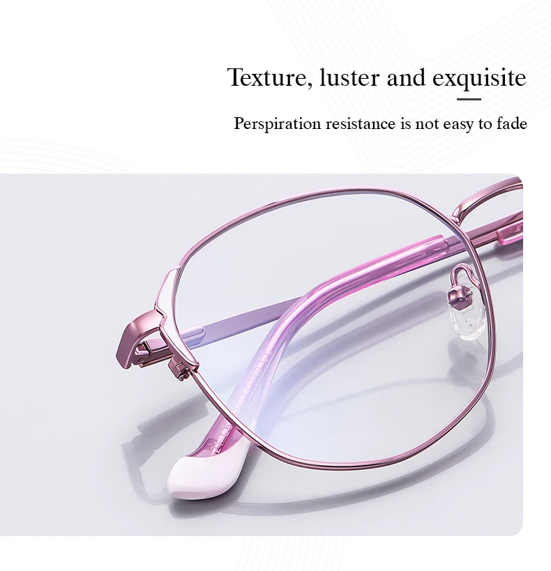 Neue Gläser Frauen Mode Weibliche Brillen mit Rezept Legierung Flexible Metall Stilvolle Optische Verordnung Brillen Frau Specs – Detail 4