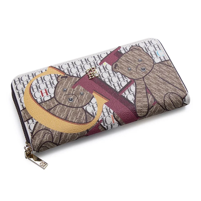 CH High Quality Luxury Women's Wallet Classic Retro Folding Print Design Fashionable Premium Zero Wallet
