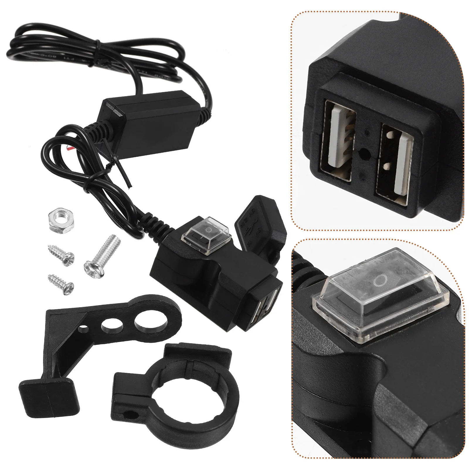 

Motorcycle Phone 5v2a USB 12V Outlet Dual Ports Motorbike Waterproof Fast Charging Device 12V USB Outlet