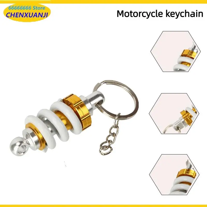 Aluminum Alloy Shock Absorber Key Ring - Stylish Automotive Front Strut Pendant for Cars & Scooters Hot